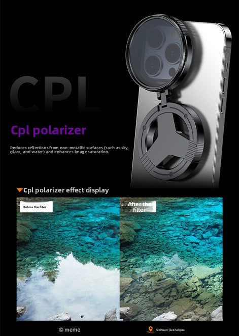 Magnetic Phone Camera Filter with Polarizer Lens