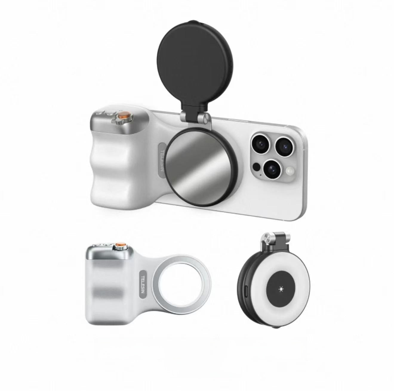 Magnetic Phone Camera Grip with Zoom Control