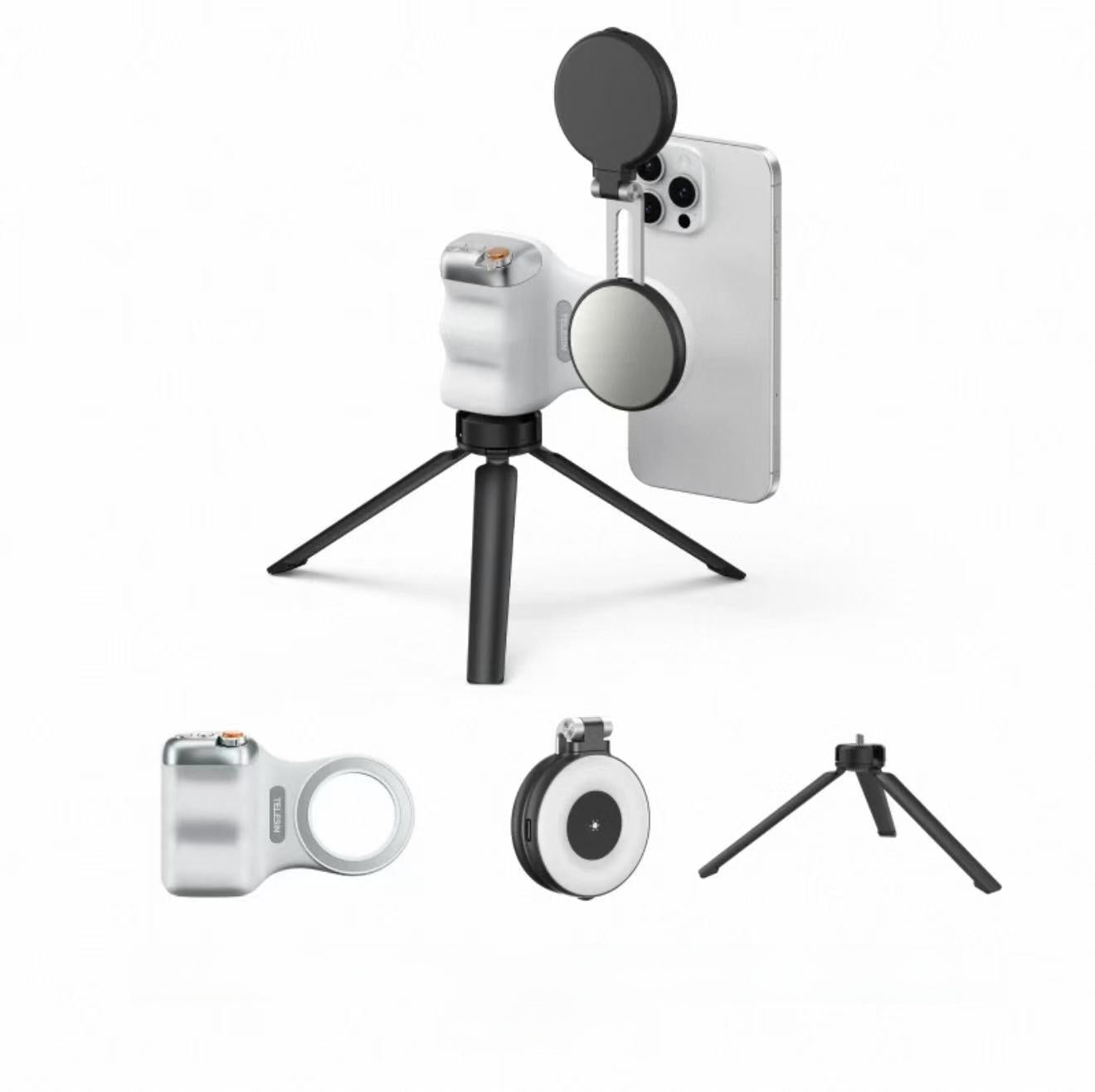Magnetic Phone Camera Grip with Zoom Control