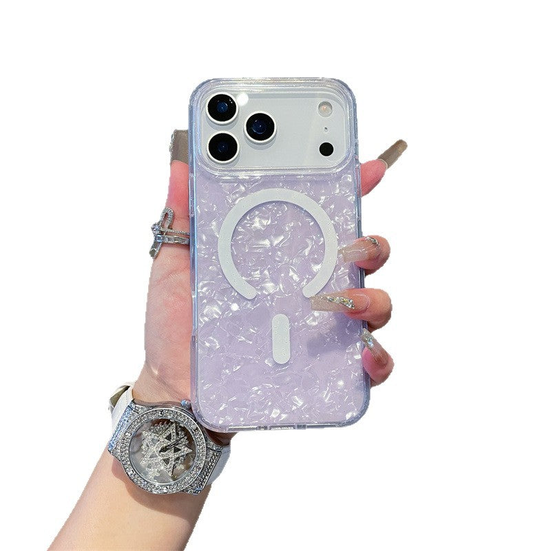Magnetic Phone Case for iPhone with Glitter Shell Design