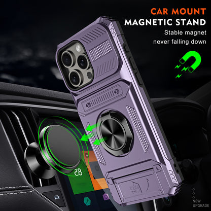 Magnetic Phone Case with Card Slot and Ring Holder