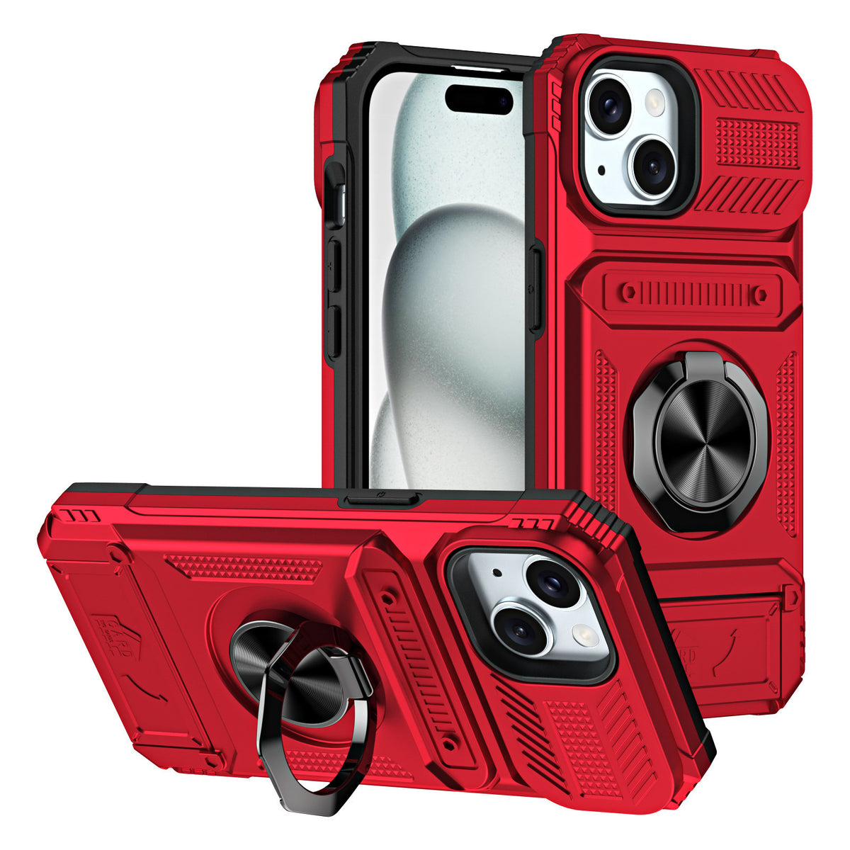 Magnetic Phone Case with Card Slot and Ring Holder