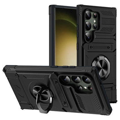 Magnetic Phone Case with Ring Holder and Card Slot
