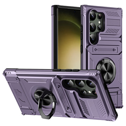 Magnetic Phone Case with Ring Holder and Card Slot