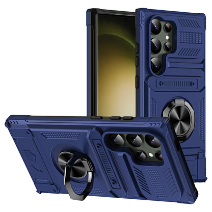 Magnetic Phone Case with Ring Holder and Card Slot