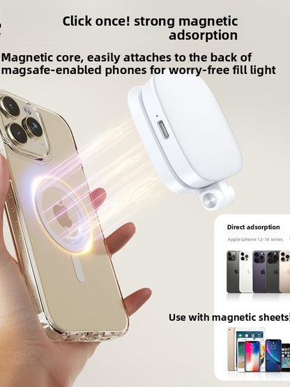 Magnetic Phone Fill Light with Makeup Mirror