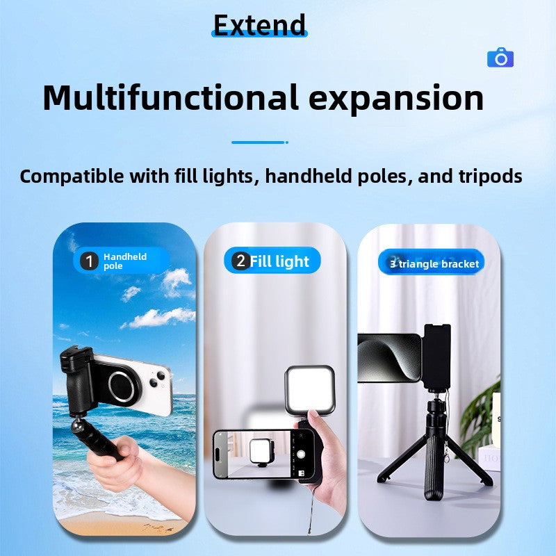 Magnetic Phone Photography Handle with Bluetooth and Fill Light