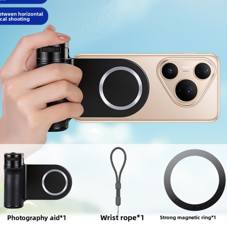 Magnetic Phone Photography Handle with Bluetooth and Fill Light