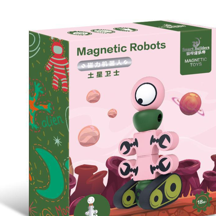 Magnetic Planetary Robot Building Blocks Set