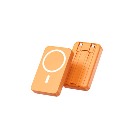 Magnetic Power Bank with Wireless Charging and Built-in Cable