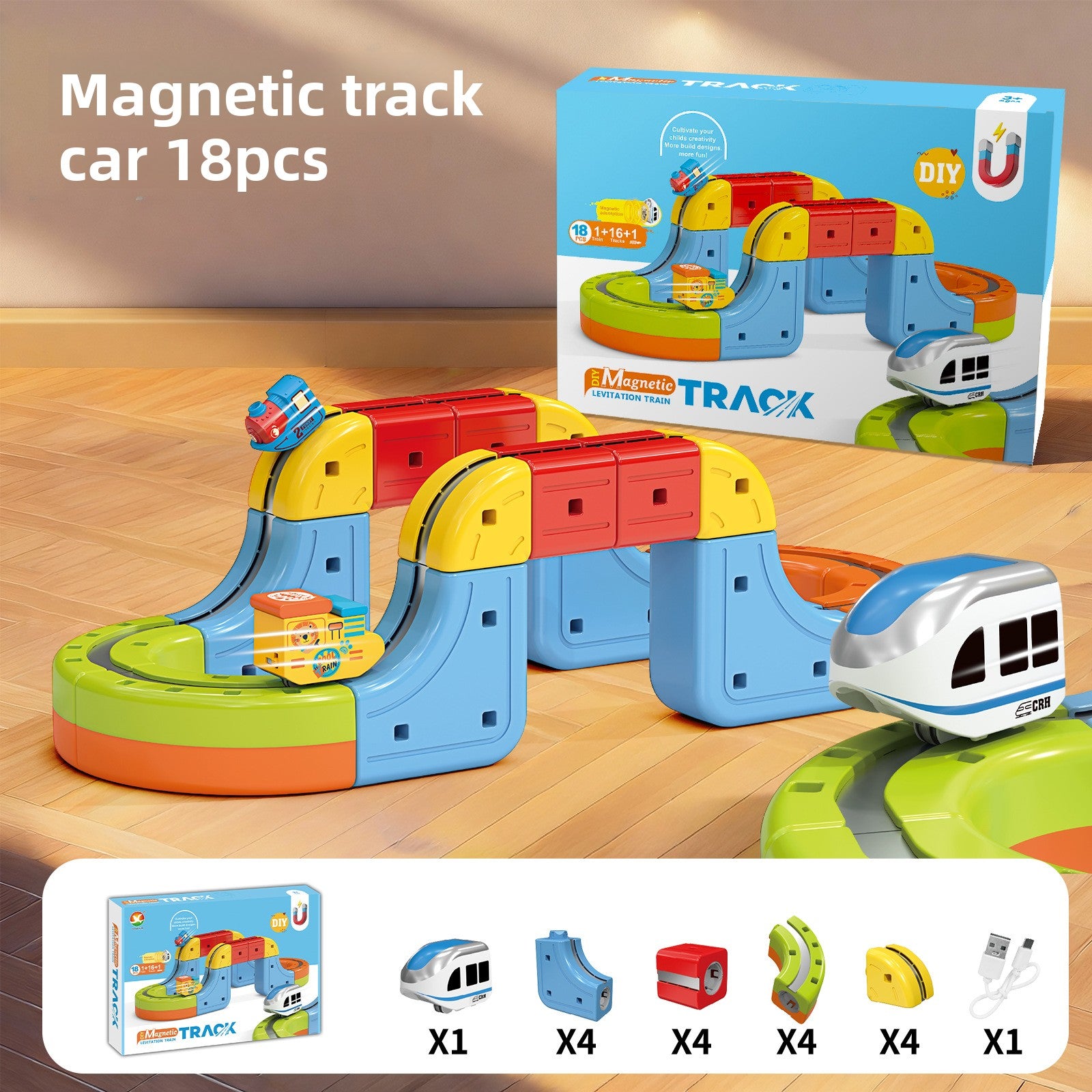 Magnetic Rail Building Blocks Electric Train Set