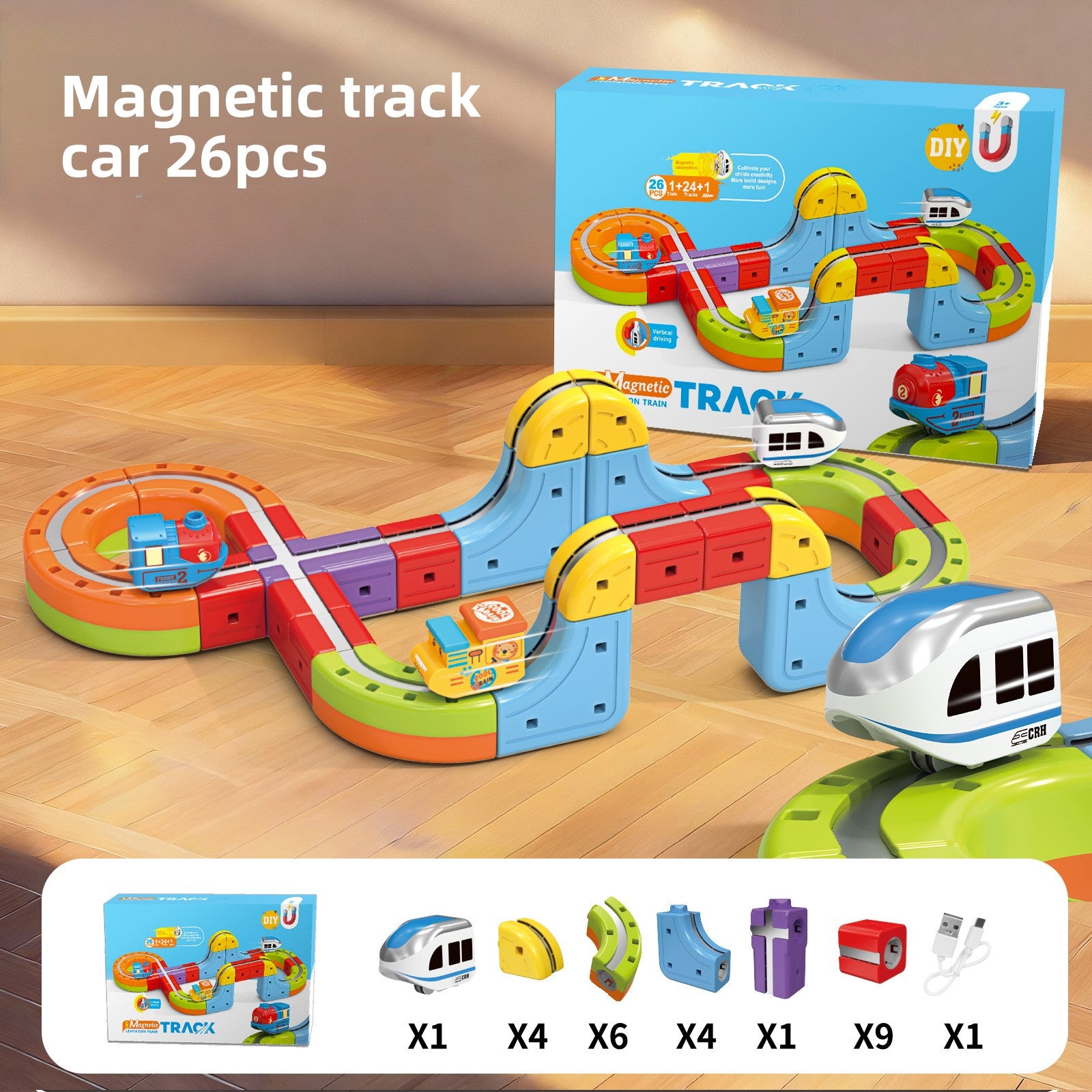 Magnetic Rail Building Blocks Electric Train Set