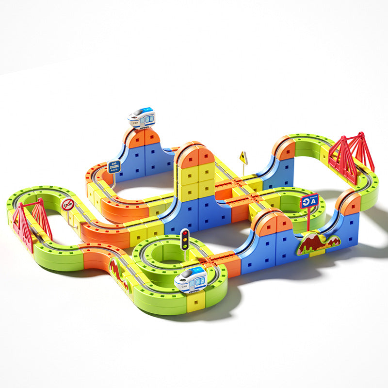 Magnetic Rail Building Blocks Electric Train Set