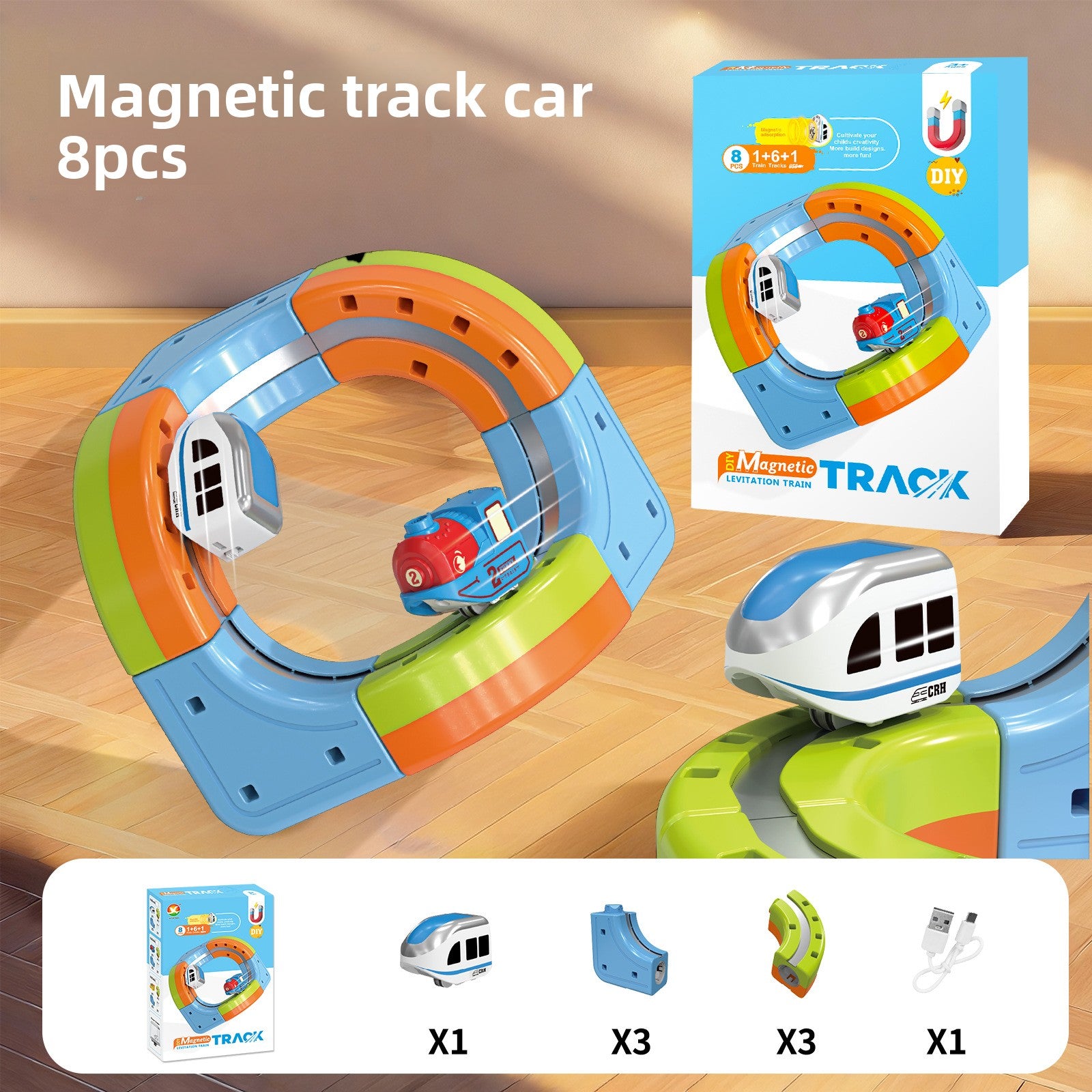 Magnetic Rail Building Blocks Electric Train Set