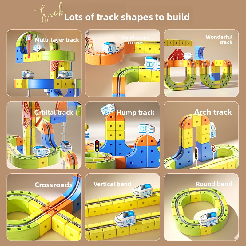 Magnetic Rail Building Blocks Electric Train Set