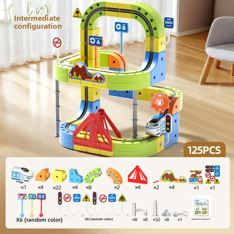 Magnetic Rail Building Blocks Electric Train Set