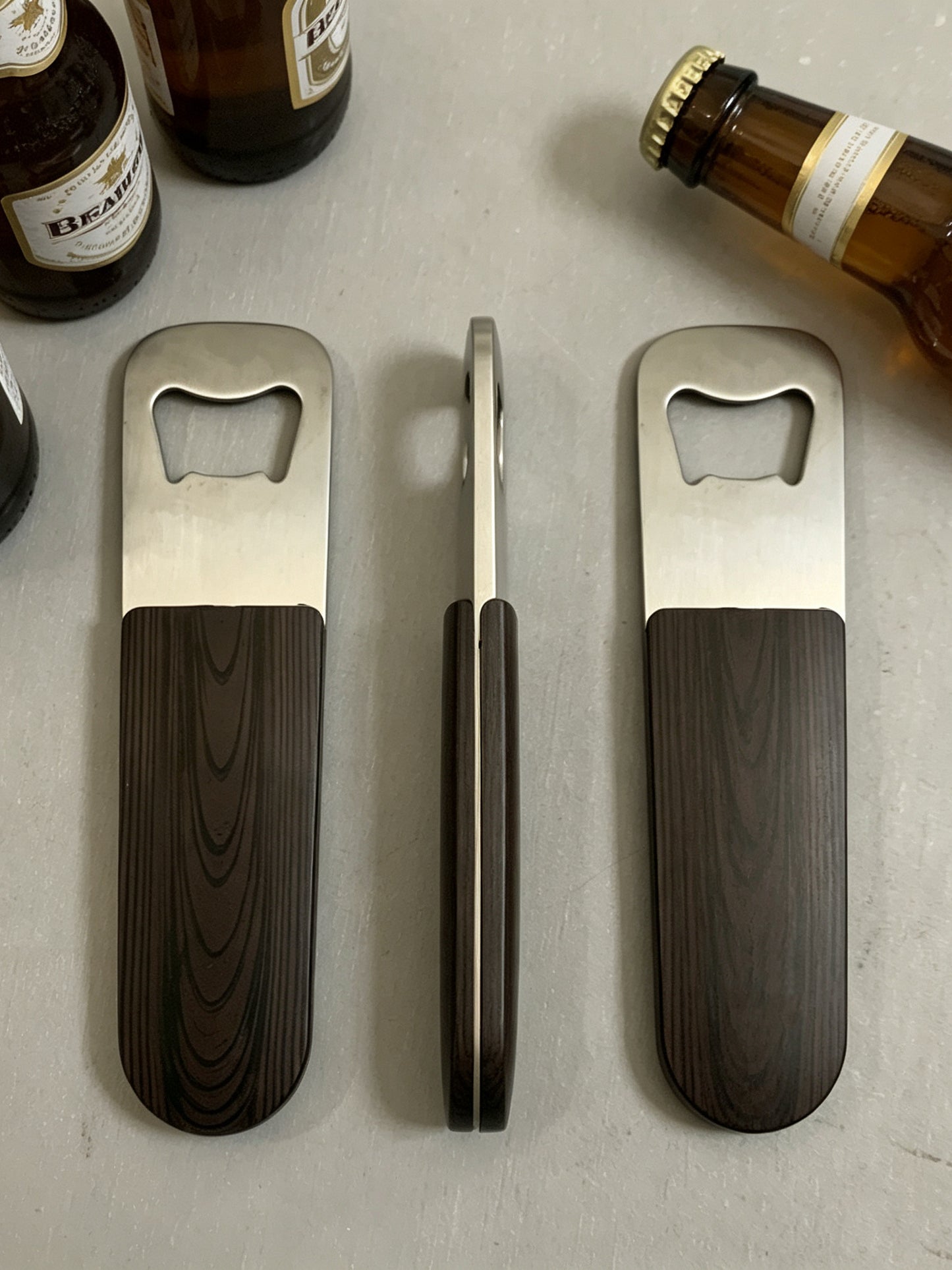 Magnetic Refrigerator Magnet Beer Bottle Opener Black Walnut Bottle