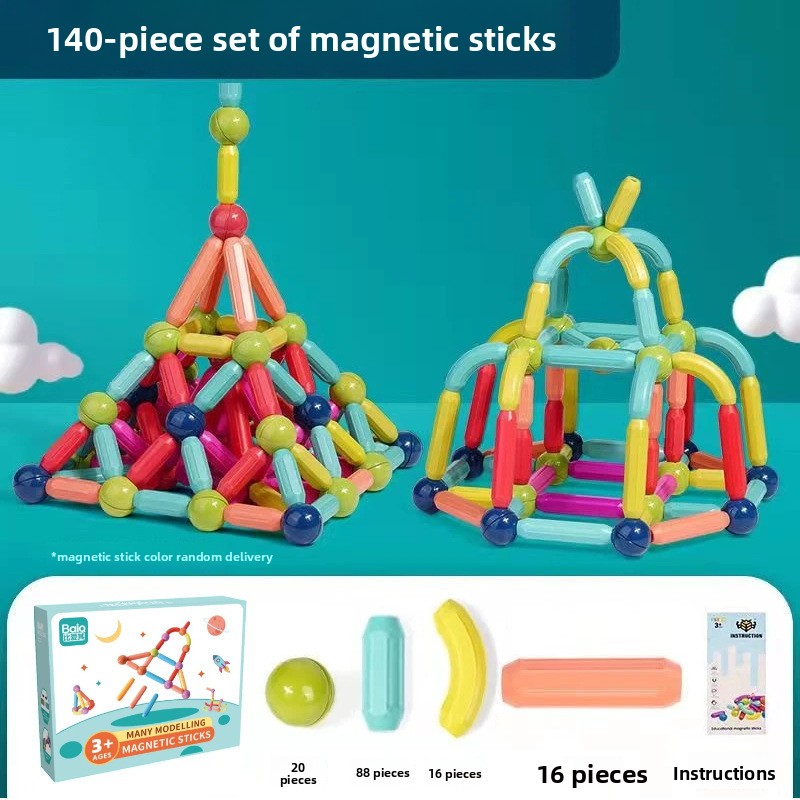 Magnetic rod educational toy for children