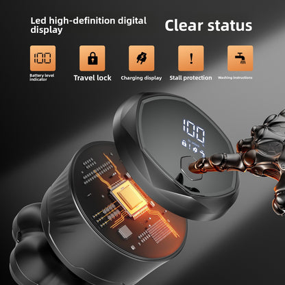 Magnetic Rotary Electric Shaver with LED Display