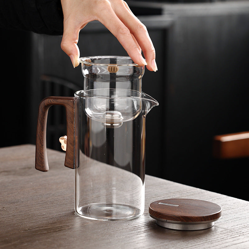 Magnetic Separation Glass Teapot