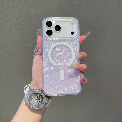 Magnetic Shell Pattern Phone Case for iPhone