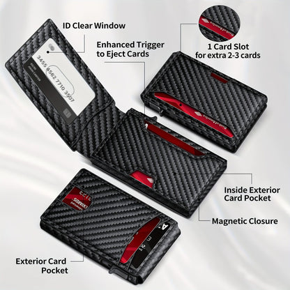Magnetic side push card package