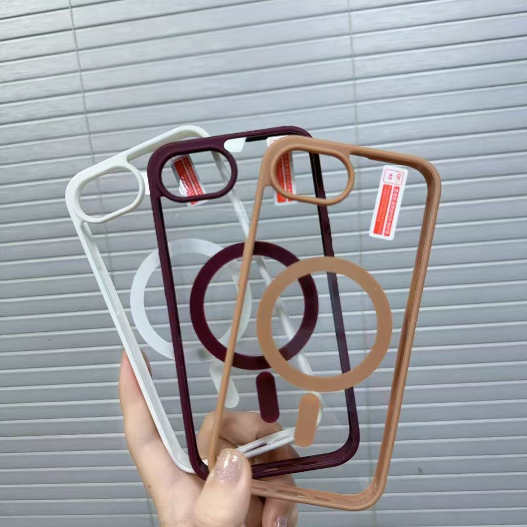Magnetic Silicone Acrylic Phone Case for iPhone