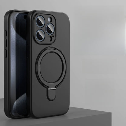 Magnetic Silicone Phone Case with Stand for iPhone