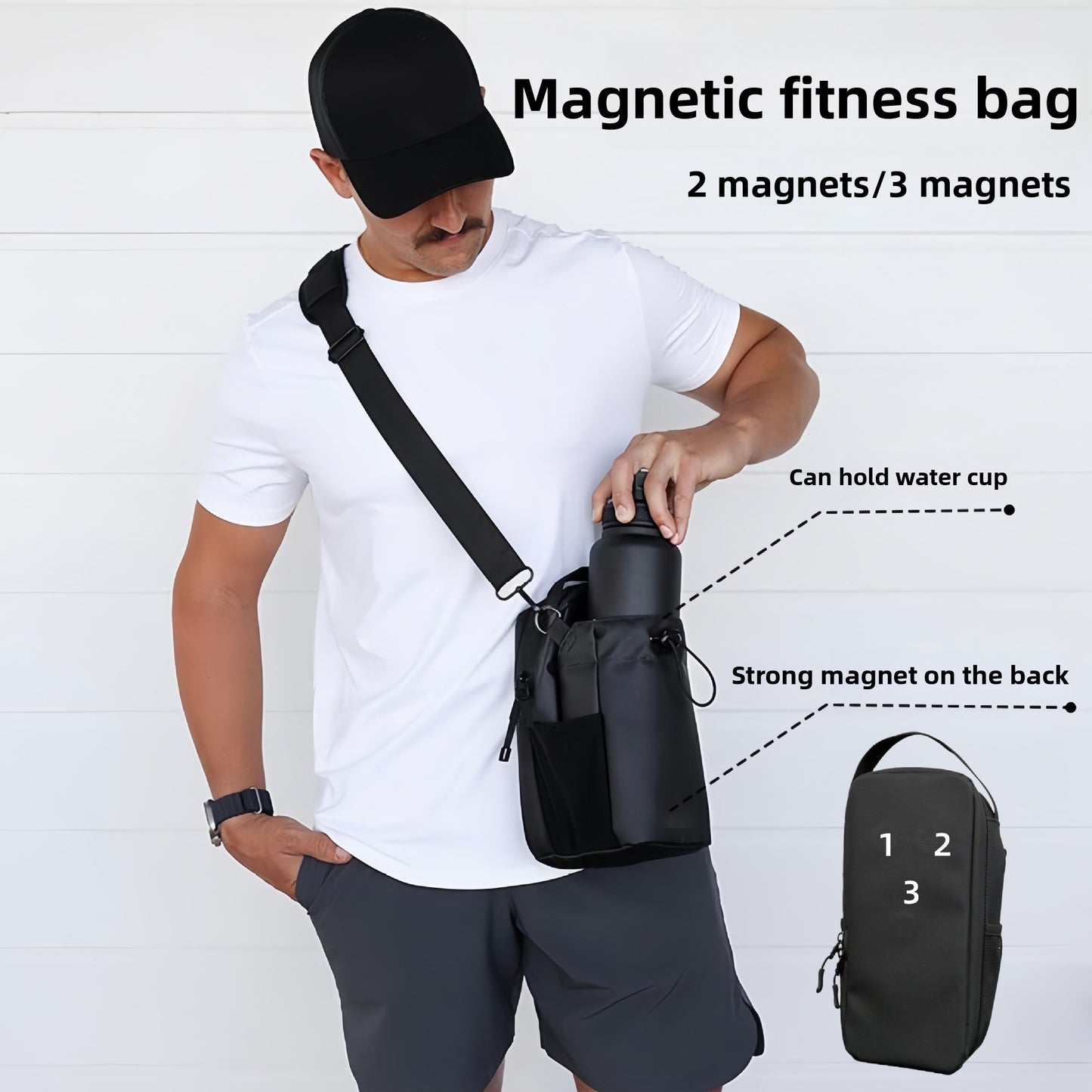 Magnetic snap shoulder bag