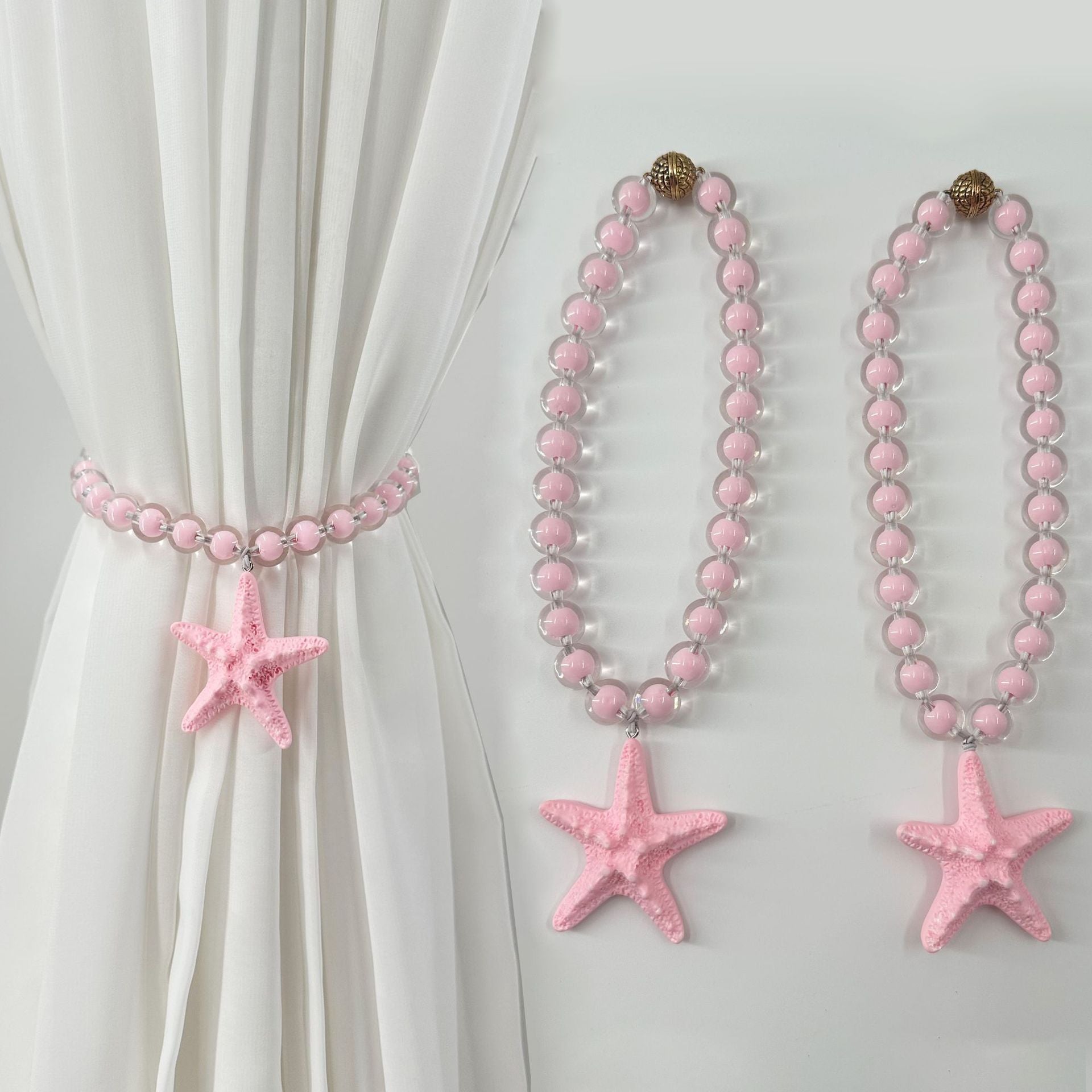 Magnetic Starfish Curtain Straps Macaron Color Acrylic Curtain Tiebacks