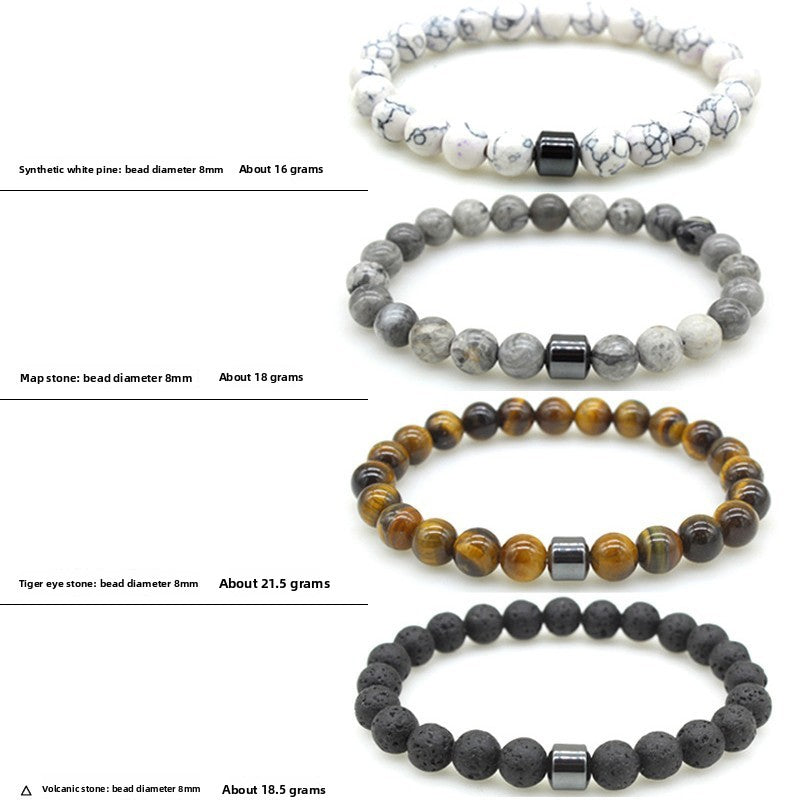 Magnetic Stone Bead Bracelet