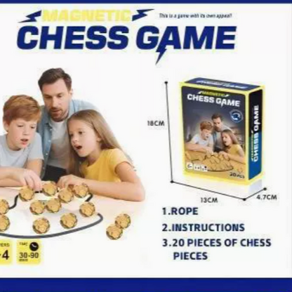 Magnetic Strategy Chess Game with Golden Pieces