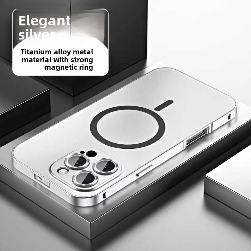 Magnetic suction mobile phone protective cover