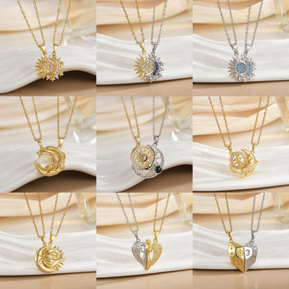 Magnetic Sun Moon Necklace