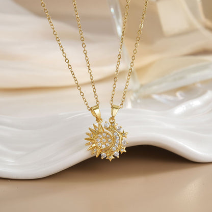 Magnetic Sun Moon Necklace