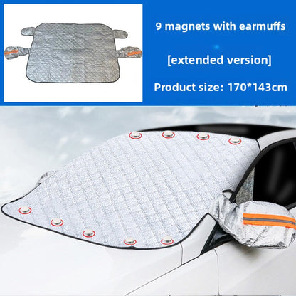 Magnetic thickened car cover for car snow shield