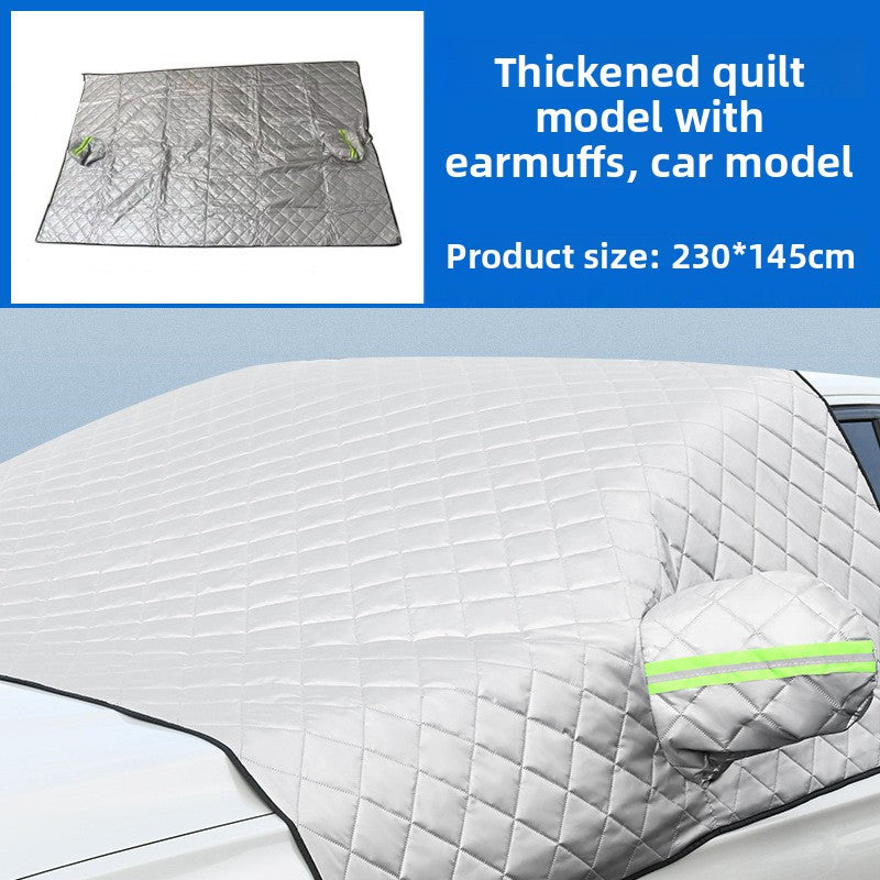 Magnetic thickened car cover for car snow shield