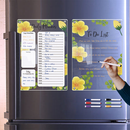 Magnetic Transparent Acrylic Weekly Planner Erasable Refrigerator Board