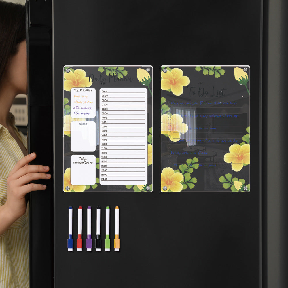 Magnetic Transparent Acrylic Weekly Planner Erasable Refrigerator Board