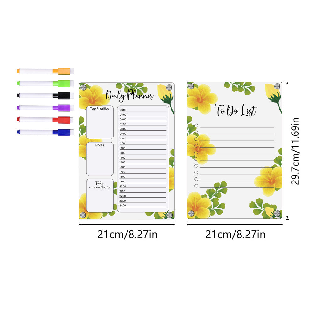 Magnetic Transparent Acrylic Weekly Planner Erasable Refrigerator Board