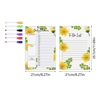 Magnetic Transparent Acrylic Weekly Planner Erasable Refrigerator Board