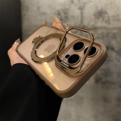 Magnetic Transparent Dual Bracket Anti-Fall Phone Case