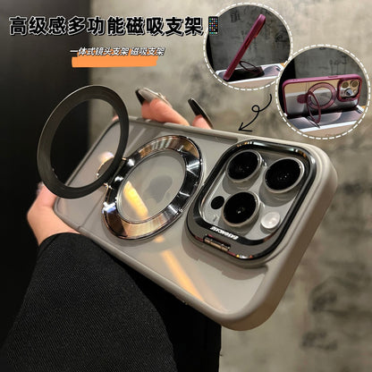 Magnetic Transparent Dual Bracket Anti-Fall Phone Case