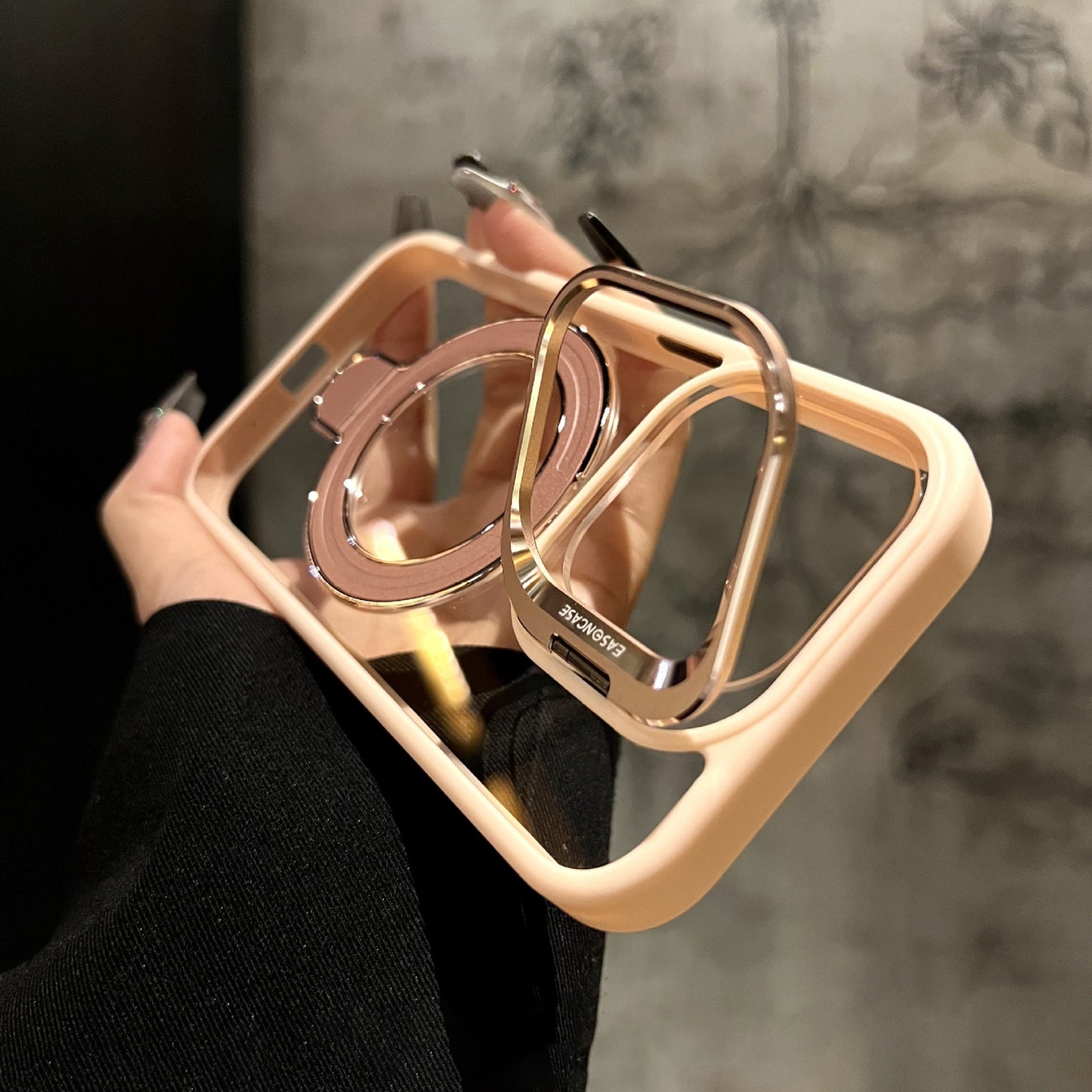 Magnetic Transparent Dual Bracket Anti-Fall Phone Case