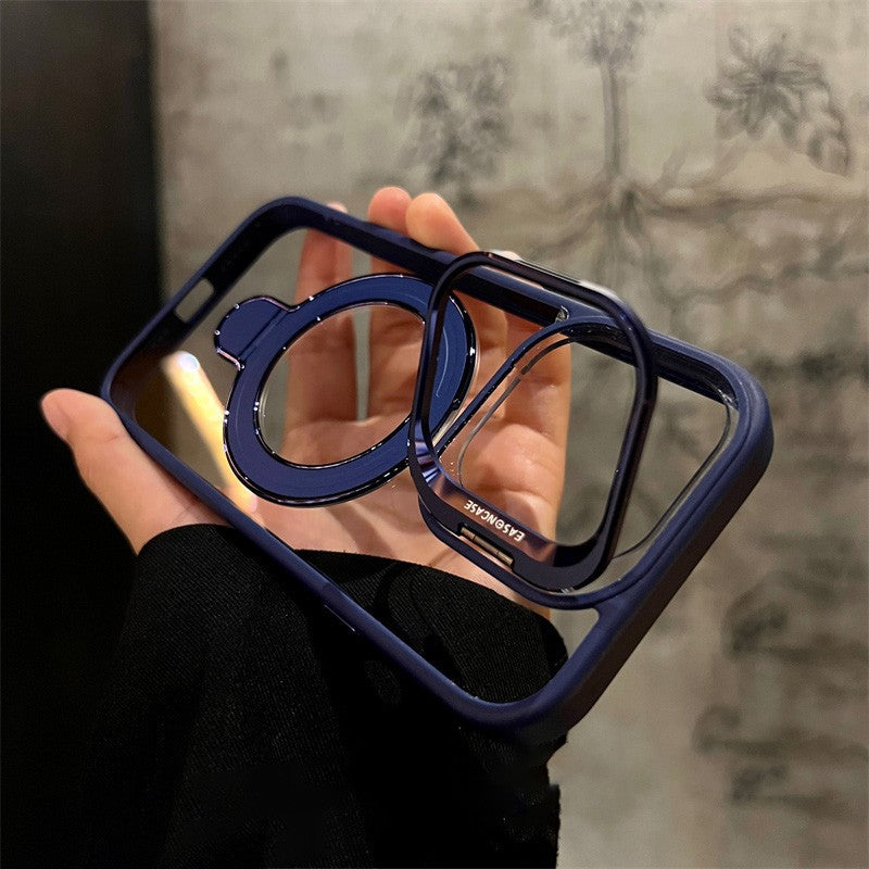 Magnetic Transparent Dual Bracket Anti-Fall Phone Case
