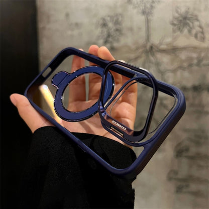 Magnetic Transparent Dual Bracket Anti-Fall Phone Case