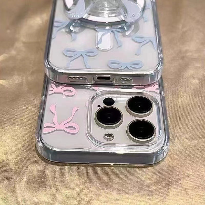 Magnetic Transparent iPhone Case with Bow