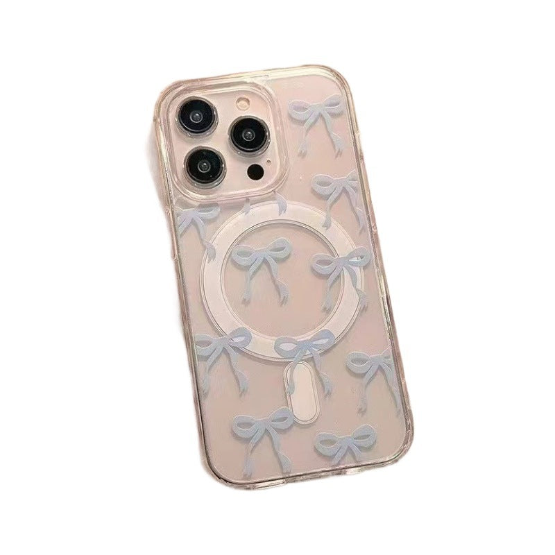 Magnetic Transparent iPhone Case with Bow