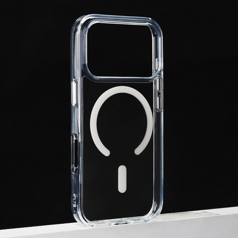 Magnetic Transparent Phone Case with AI Camera Button