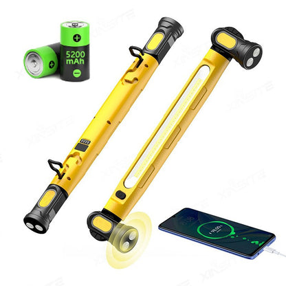 Magnetic USB Rechargeable COB Work Light with Hook